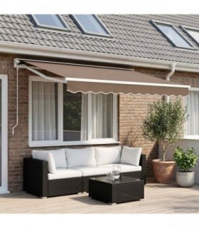 vidaXL Manual Awning 4.5 x 3 m Taupe 100% Polyester