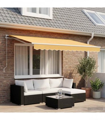vidaXL Manual Awning 4.5 x 3.5 m Sand 100% Polyester