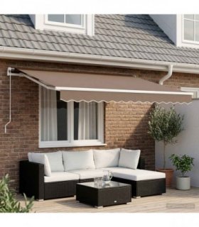 vidaXL Manual Awning 4.5 x 3.5 m Taupe 100% Polyester
