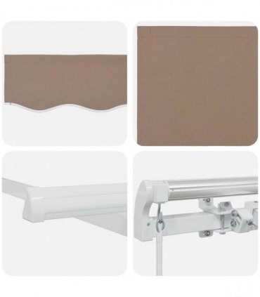 vidaXL Manual Awning 4.5 x 3.5 m Taupe 100% Polyester