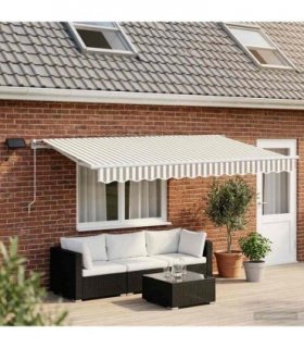 vidaXL Manual Awning with Solar LED 4.5 x 3.5 m