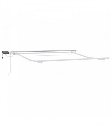 vidaXL Manual Awning with Solar LED 4.5 x 3.5 m Sand 100% Polyester