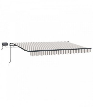 vidaXL Manual Awning with Solar LED 4.5 x 3.5 m