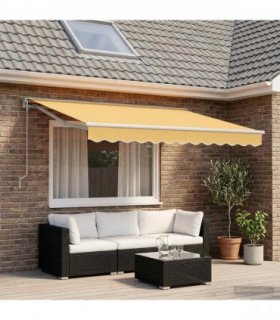 vidaXL Manual Awning 4.5 x 3.5 m Sand 100% Polyester