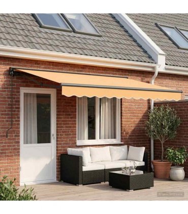 vidaXL Manual Awning 4.5 x 3.5 m Sand 100% Polyester