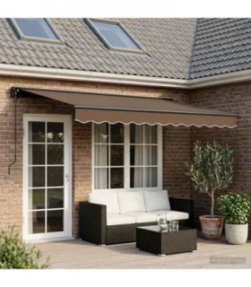 vidaXL Manual Awning 4.5 x 3.5 m Taupe 100% Polyester