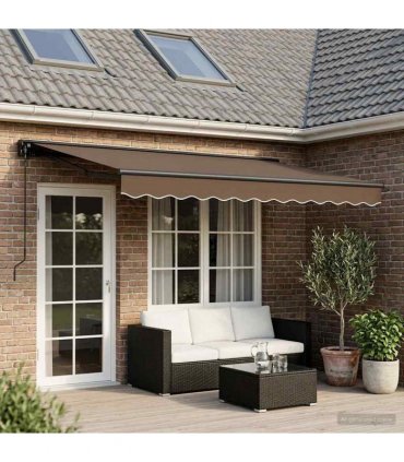 vidaXL Manual Awning 4.5 x 3.5 m Taupe 100% Polyester