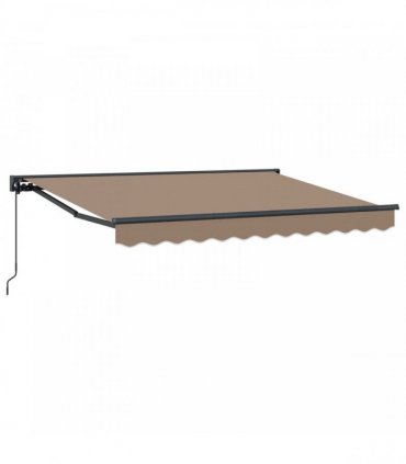 vidaXL Manual Awning 4.5 x 3.5 m Taupe 100% Polyester