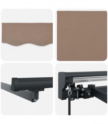 vidaXL Manual Awning 4.5 x 3.5 m Taupe 100% Polyester