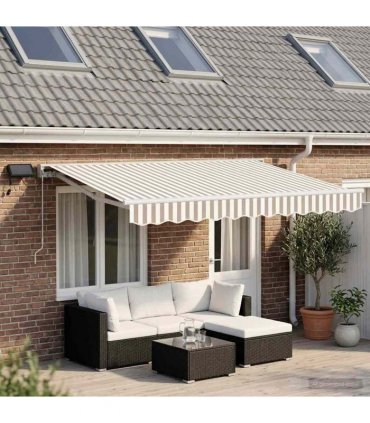 vidaXL Manual Awning with Solar LED 4.5 x 3.5 m