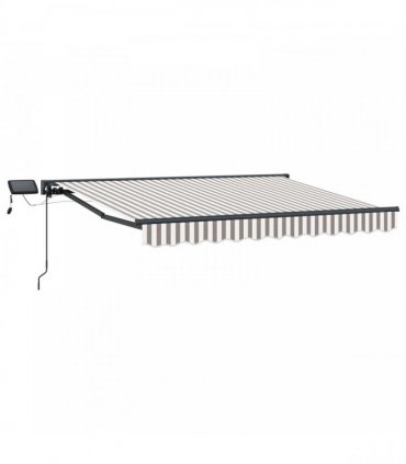 vidaXL Manual Awning with Solar LED 4.5 x 3.5 m
