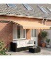 vidaXL Solar Electric Awning 4.5 x 3.5 m Sand 100% Polyester