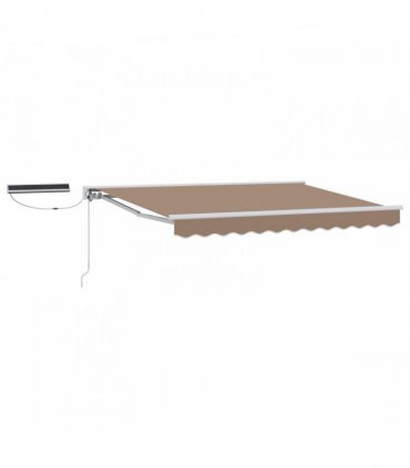 vidaXL Solar Electric Awning 4.5 x 3.5 m Taupe 100% Polyester
