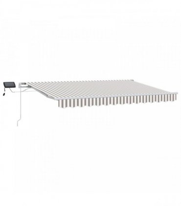 vidaXL Manual Awning with Solar LED 5 x 3 m