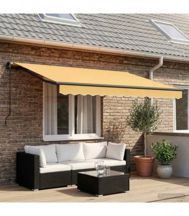 vidaXL Manual Awning 5 x 3 m Sand 100% Polyester