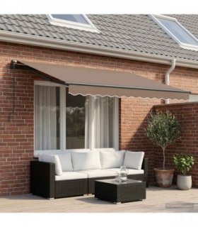 vidaXL Manual Awning 5 x 3 m Taupe 100% Polyester
