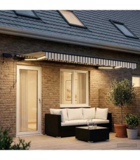 vidaXL Manual Awning with Solar LED 5 x 3 m