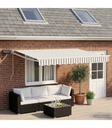 vidaXL Manual Awning with Solar LED 5 x 3 m