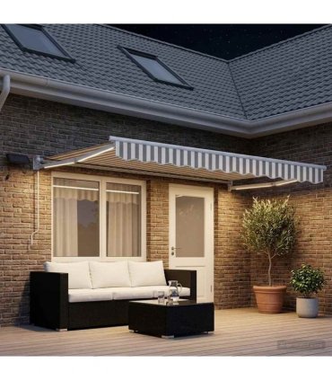 vidaXL Manual Awning with Solar LED 5 x 3 m