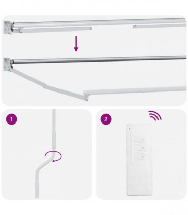 vidaXL Solar Electric Awning 5 x 3 m Light Grey and White Stripe