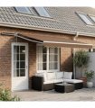 vidaXL Solar Electric Awning 5 x 3 m Taupe 100% Polyester