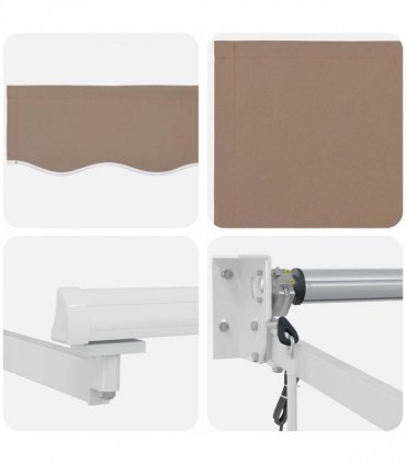 vidaXL Solar Electric Awning 5 x 3 m Taupe 100% Polyester