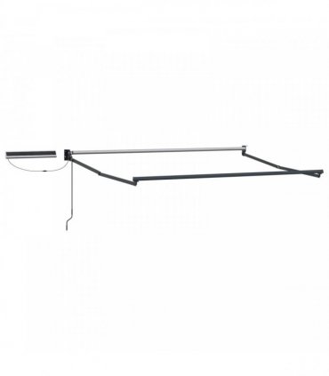 vidaXL Solar Electric Awning 5 x 3 m Light Grey and White Stripe