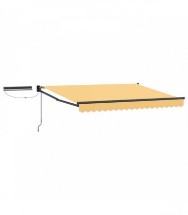 vidaXL Solar Electric Awning 5 x 3 m Sand 100% Polyester