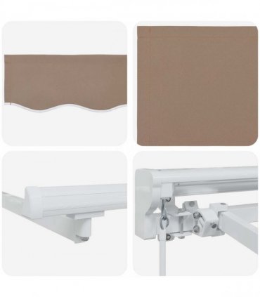 vidaXL Manual Awning 5 x 3 m Taupe 100% Polyester