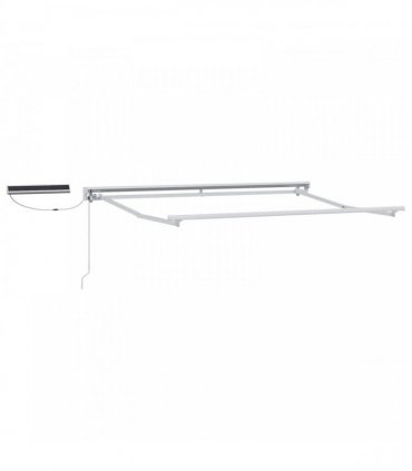 vidaXL Solar Electric Awning 5 x 3.5 m Light Grey and White Stripe
