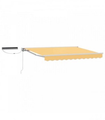 vidaXL Solar Electric Awning 5 x 3.5 m Sand 100% Polyester