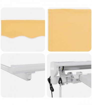 vidaXL Solar Electric Awning 5 x 3.5 m Sand 100% Polyester