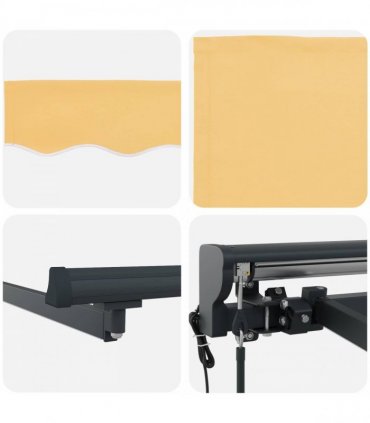 vidaXL Solar Electric Awning 5 x 3.5 m Sand 100% Polyester