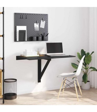 vidaXL Folding Wall Table Black 100x60x56 cm Engineered Wood