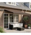 vidaXL Solar Electric Awning 5 x 3.5 m Taupe 100% Polyester