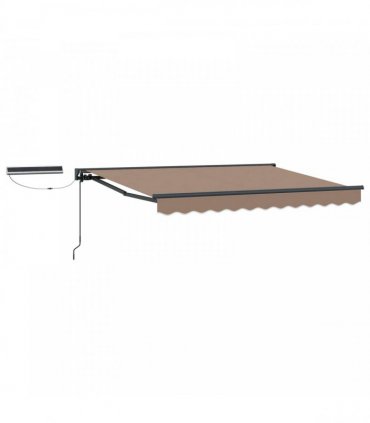 vidaXL Solar Electric Awning 5 x 3.5 m Taupe 100% Polyester