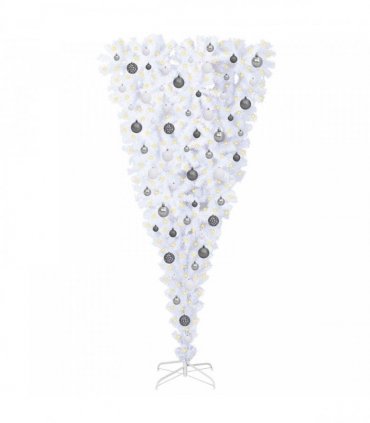 vidaXL Artificial Christmas Tree with Stand White 180 cm PVC and Steel