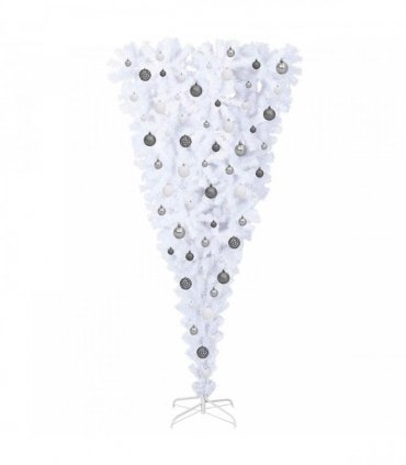 vidaXL Artificial Christmas Tree with Stand White 180 cm PVC and Steel