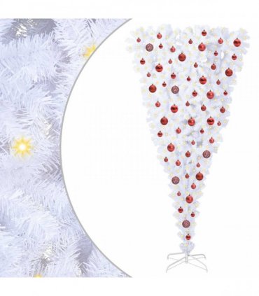 vidaXL Artificial Christmas Tree White 180 cm PVC and Steel