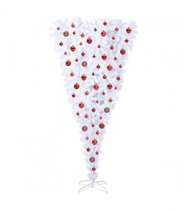 vidaXL Artificial Christmas Tree White 180 cm PVC and Steel