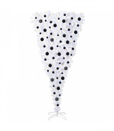 vidaXL Artificial Christmas Tree White 180 cm PVC and Steel