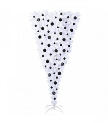 vidaXL Artificial Christmas Tree White 180 cm PVC and Steel