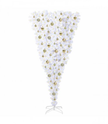 vidaXL Artificial Christmas Tree White 180 cm PVC and Steel