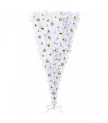 vidaXL Artificial Christmas Tree White 180 cm PVC and Steel