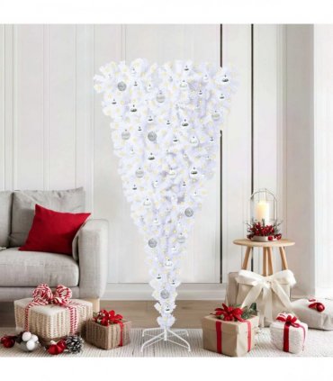 vidaXL Artificial Christmas Tree White 180 cm PVC and Steel