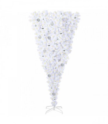 vidaXL Artificial Christmas Tree White 180 cm PVC and Steel
