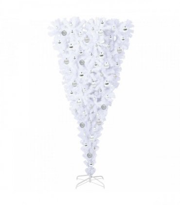 vidaXL Artificial Christmas Tree White 180 cm PVC and Steel