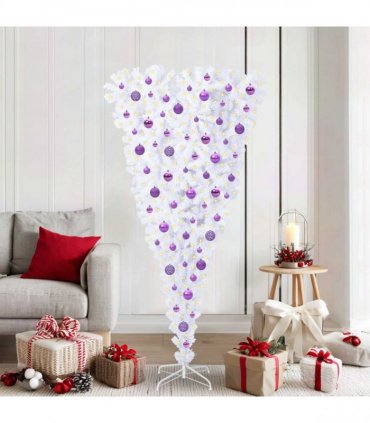 vidaXL Artificial Christmas Tree White 180 cm PVC and Steel