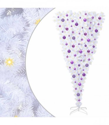 vidaXL Artificial Christmas Tree White 180 cm PVC and Steel