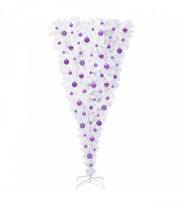 vidaXL Artificial Christmas Tree White 180 cm PVC and Steel